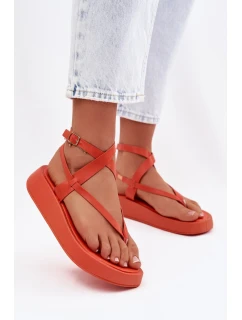 Dámské žabky na platformě oranžové Gelira