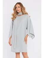M908 Šaty s ozdobnými širokými rukávmi - mentolové