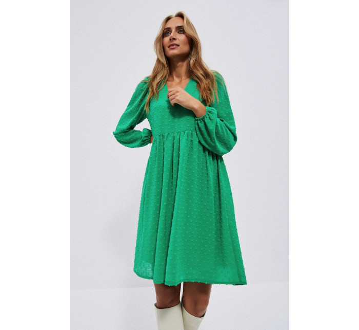 Šaty s nadýchanými rukávmi - zelené