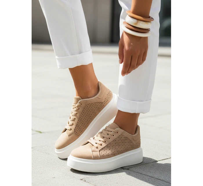 Dámské béžové tenisky Dstreet model 21996203 - FashionStreet