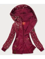 Dámska bordová mikina s kvetmi (AMG828)