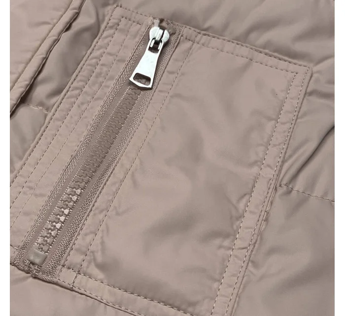 Obojstranná béžová dámska vesta (2383)