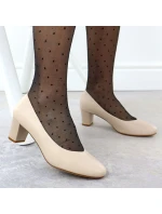 Sergio Leone W SK415B béžové lodičky na podpätku