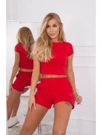 Bavlnená súprava so šortkami červená Bavlnená súprava so šortkami červená
