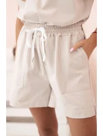 Dámský punto set s krátkými rukávy a šortkami béžový Dámský punto set s krátkými rukávy a šortkami béžový