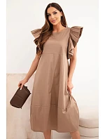 Dámské bavlněné šaty s model 22170747 rukávem fango - K-Fashion