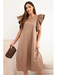 Dámské bavlněné šaty s model 22170747 rukávem fango - K-Fashion