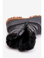 Śniegowce Damskie Ocieplane Futerkiem Na Zamek Lee Cooper LCJ-24-44-2866 Czarne