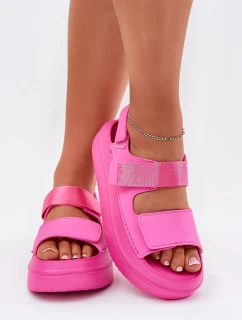 Sandały Damskie Na Platformie Z Rzepami Fuksja Nitepira