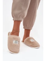 Obuwie Domowe Kapcie Damskie Futrzane Beżowe Maelis
