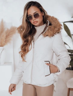 Dámska prešívaná zimná bunda COLDLIKE s kapucňou biela FashionStreet TY5002
