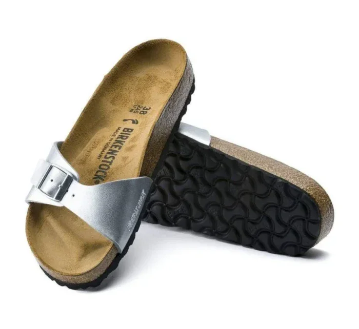 Dámske žabky Birkenstock Madrid Birko-Flor Silver regular wide (0040411) dámske Dámske žabky Birkenstock Madrid Birko-Flor Silver regular wide (0040411) dámske
