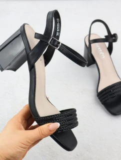 Dámské černé sandály na jehlovém podpatku model 21904909 - VINCEZA