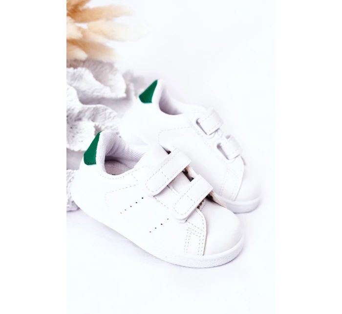 Dziecięce Tenisówki Na Rzepy Biało-Zielone California Dziecięce Tenisówki Na Rzepy Biało-Zielone California