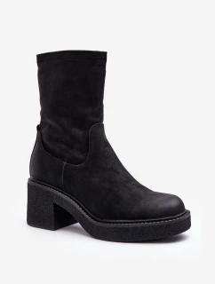 Botky Dámské Na Podpatku Černé model 21636100 - SERGIO LEONE