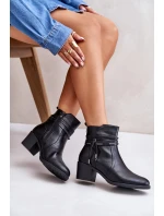 Dámské boty na podpatku z podšívkou černé model 21672432 - Boto