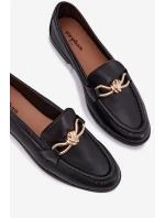 Dámské mokasíny s ozdobným detailem černé model 21900473 - Boto