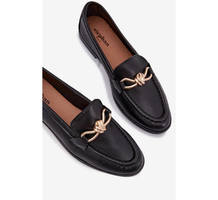 Dámské mokasíny s ozdobným detailem černé model 21900473 - Boto