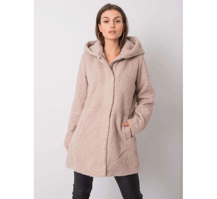 Płaszcz model 18997314 beżowy - FPrice Płaszcz model 18997314 beżowy - FPrice
