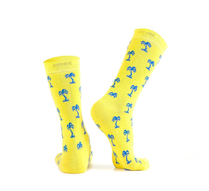 Žlté dámske ponožky s palmami
