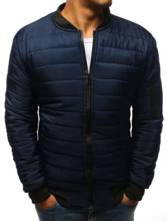 Pánska prešívaná bunda bomber tmavomodrá TX2205