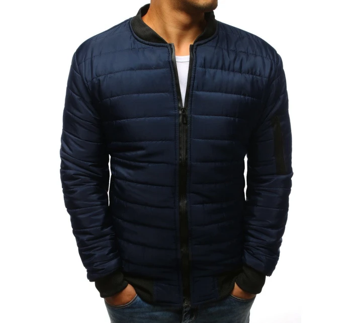 Pánská prošívaná bunda bomber tmavě modrá model 21962008 - FashionStreet