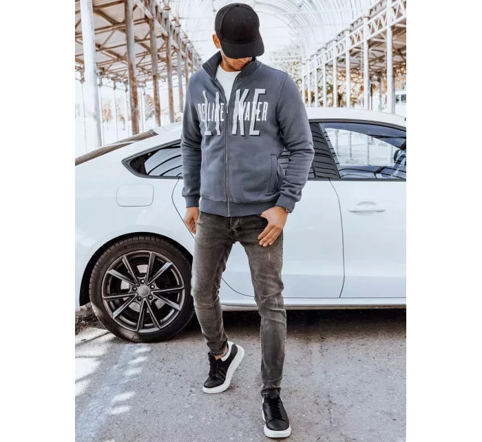 Pánská mikina na zip s potiskem tmavě šedá Dstreet model 21966610 - FashionStreet