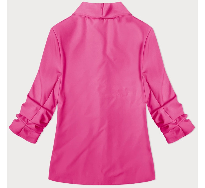 Tenká ružová bunda s volánovými rukávmi (22-356)