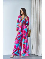 Súprava blúzky a širokých nohavíc modrá (8175)