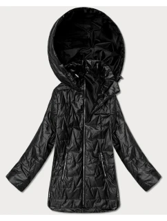 Cienka kurtka z kapturem plus size Goodlookin czarna (B8576-1)