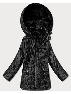 Čierna tenká bunda s kapucňou Goodlookin Plus Size (B8576-1)