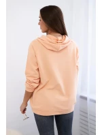 Bavlnená mikina s kapucňou peach
