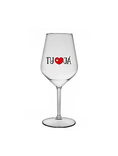 YOU AND ME - číry nerozbitný pohár na víno 470 ml