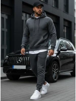 Pánska mikina s kapucňou antracitová BX2085