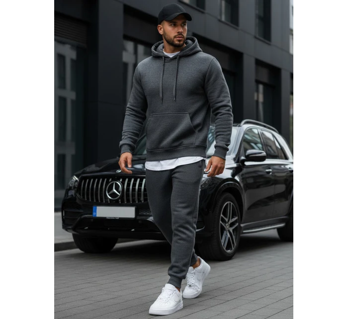 Pánska mikina s kapucňou antracitová BX2085