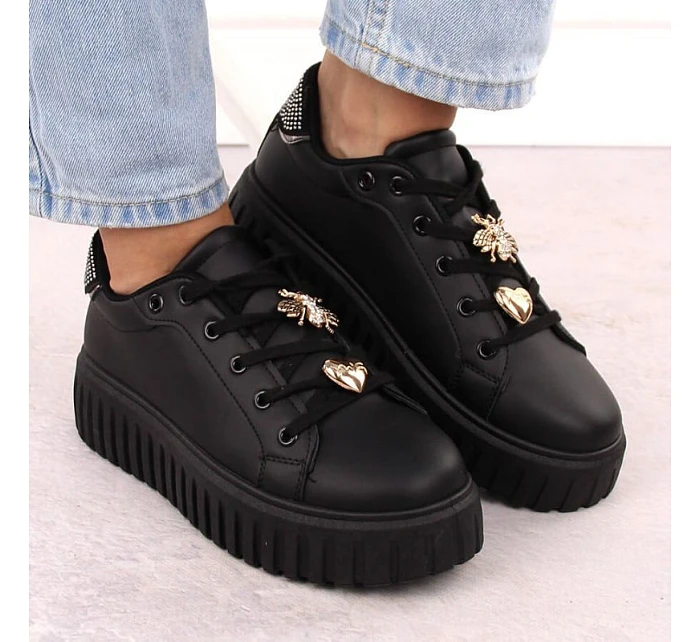 Dámska športová obuv na platforme čierna NEWS 4756