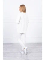 Súprava s oversize blúzkou v ecru farbe