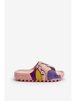 Gumowe Klapki Z Nadrukiem Różowe Monsters