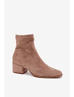 Dámské kotníkové boty na podpatku typu Khaki model 22320781 - Boto