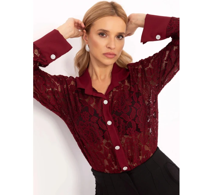 Dámska košeľa MI KS shirt C243.18 Bordeaux - FPrice