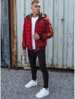 Pánska prešívaná zimná bunda s kapucňou FashionStreet bordová TX4866 Pánska prešívaná zimná bunda s kapucňou FashionStreet bordová TX4866