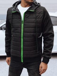 Pánska prechodná prešívaná bunda s kapucňou čierna FashionStreet TX4920