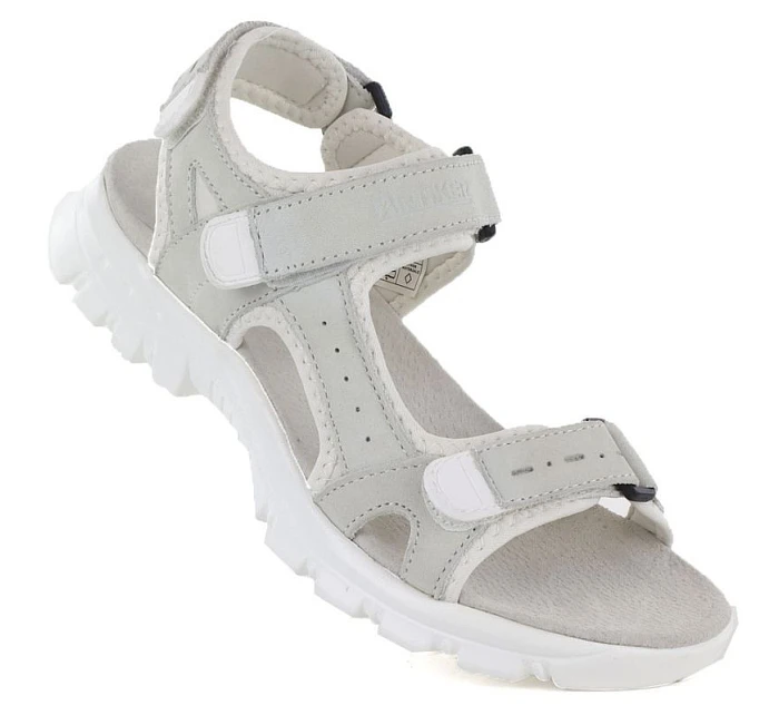 Dámské kožené sportovní sandály na suchý zip šedé model 22116487 - Artiker