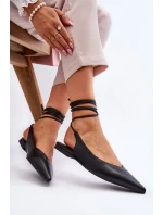 Damskie Wiązane Baleriny W Szpic Czarne Turriso Damskie Wiązane Baleriny W Szpic Czarne Turriso