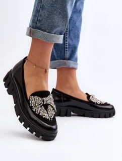Lakierowane Mokasyny Damskie Laura Messi 2785 Czarne