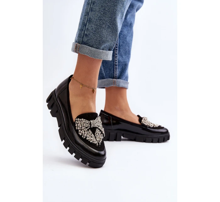 Lakované dámské mokasíny model 21647064 černé - Laura Messi