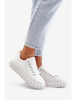 Ocieplane Sneakersy Damskie Big Star MM274616 Białe Ocieplane Sneakersy Damskie Big Star MM274616 Białe