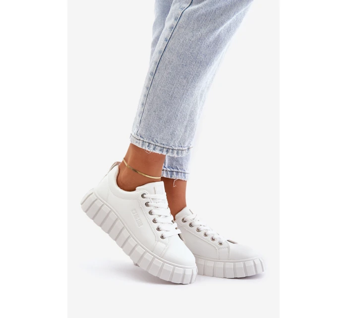 Ocieplane Sneakersy Damskie Big Star MM274616 Białe Ocieplane Sneakersy Damskie Big Star MM274616 Białe