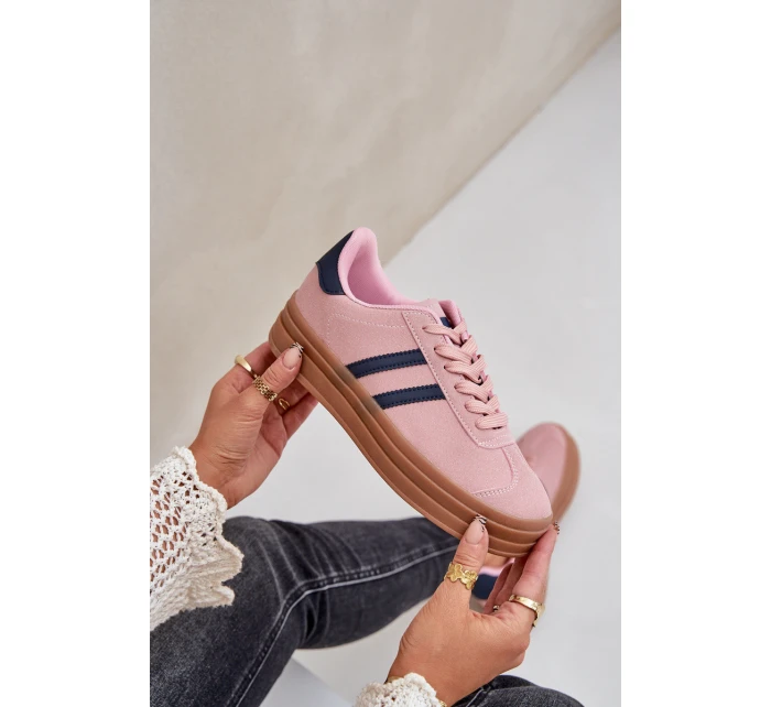 Dámské Tenisky Na Platformě Růžové model 21680443 - Boto Dámské Tenisky Na Platformě Růžové model 21680443 - Boto