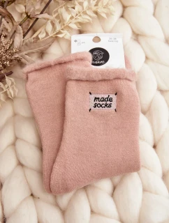 Dámské tlusté ponožky růžové